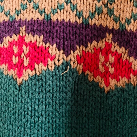 Tommy Hilfiger Mens Vintage 90s Paisley Geometric Floral Chunky Knit Sweater - Picture 10 of 14